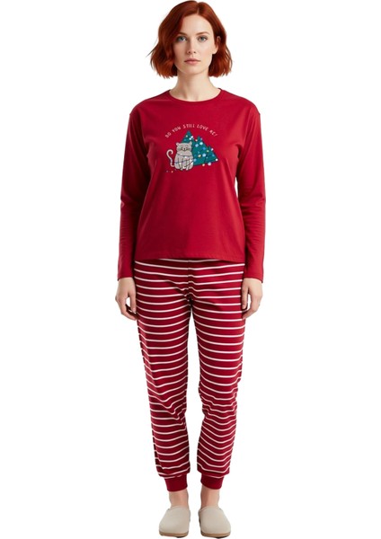 Kadın Kışlık Çizgili Pijama Takımı Ev Giyim Fonksiyonel Dayanıklı Kaliteli Konforlu Modern fiyatları