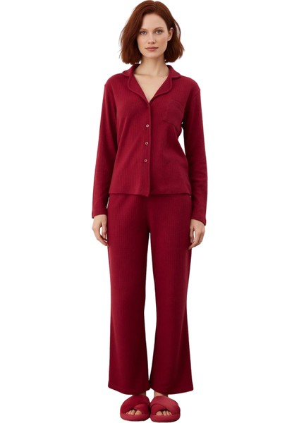 Kadın Fitilli Gömlek Pantolon Pijama Takımı Fonksiyonel Dayanıklı Kaliteli Konforlu Modern fiyatları