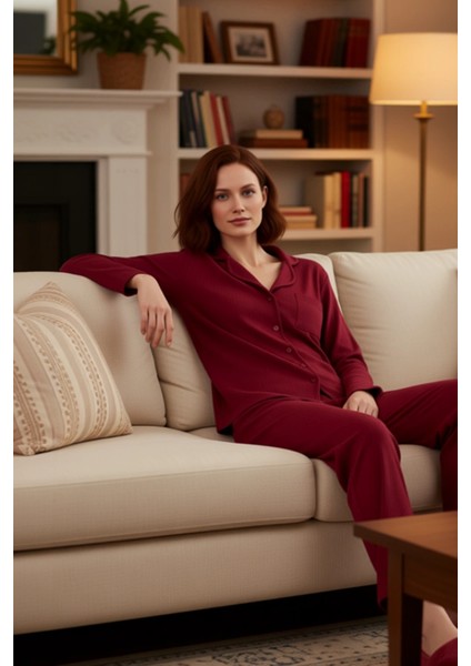 Kadın Fitilli Gömlek Pantolon Pijama Takımı Fonksiyonel Dayanıklı Kaliteli Konforlu Modern fırsatları