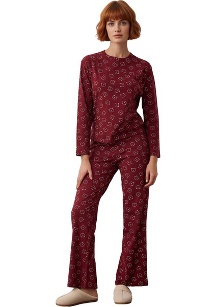 Kadın Ayıcıklı Pamuklu Pijama Takımı Fonksiyonel Dayanıklı Kaliteli Konforlu Estetik Rahat fiyatları