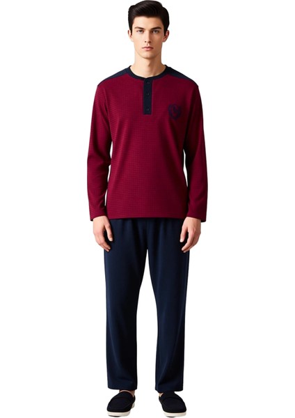 Erkek Çizgili Henley Yaka Örme Pijama Takımı Fonksiyonel Dayanıklı Kaliteli Konforlu Rahat fiyatları