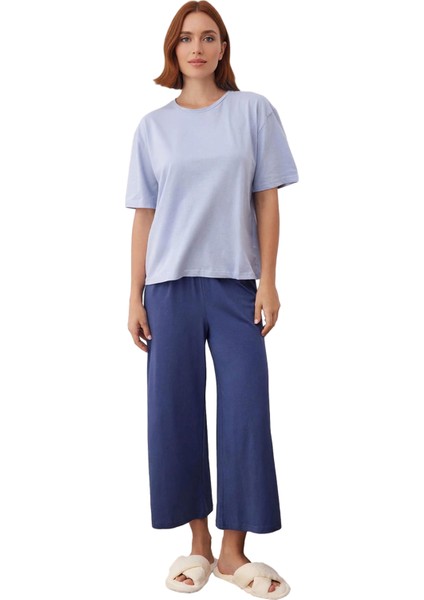 Kadın Relaxed Fit Örme Kapri Pijama Takımı Fonksiyonel Dayanıklı Kaliteli Konforlu Estetik fiyatları