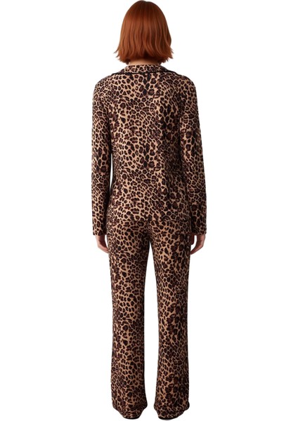 Kadın Viskon Süprem Leopar Desenli Pijama Takımı Fonksiyonel Dayanıklı Kaliteli Konforlu Şık modelleri