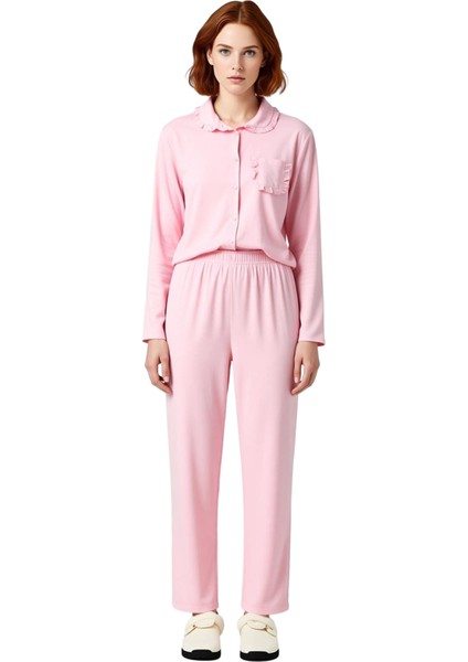 Kadın Gömlek Yaka Fırfırlı Cep Viskon Pijama Takımı Fonksiyonel Dayanıklı Kaliteli Estetik fiyatları