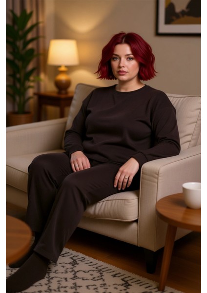 Kadın Düz Desenli Bisiklet Yaka Eşofman Takımı Fonksiyonel Dayanıklı Kaliteli Konforlu Şık fırsatları