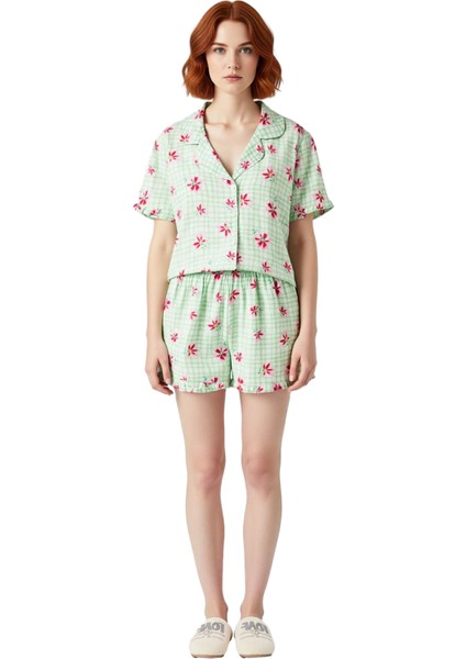 Kadın Çiçekli Ekose Viskon Pijama Takımı Fonksiyonel Dayanıklı Kaliteli Konforlu Estetik Şık fiyatları