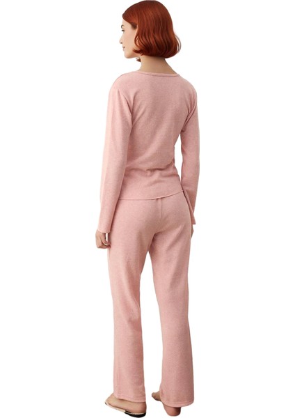 Kadın Kruvaze Büzgülü Yumuşak Kışlık Örme Pijama Takımı Fonksiyonel Dayanıklı Kaliteli Şık indirimleri