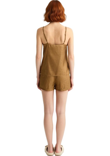 Kadın Animal Desenli V Yaka Ince Askılı Saten Pijama Fonksiyonel Dayanıklı Kaliteli Modern modelleri