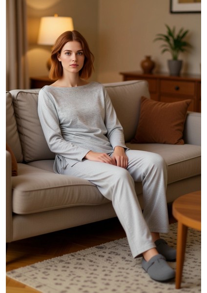 Kadın Melanj Büzgülü Lounge Takımı Fonksiyonel Dayanıklı Kaliteli Konforlu Estetik Premium