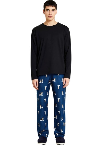 Kadın Bisiklet Yaka Köpek Desenli Pijama Takımı Fonksiyonel Dayanıklı Kaliteli Konforlu Şık fiyatları