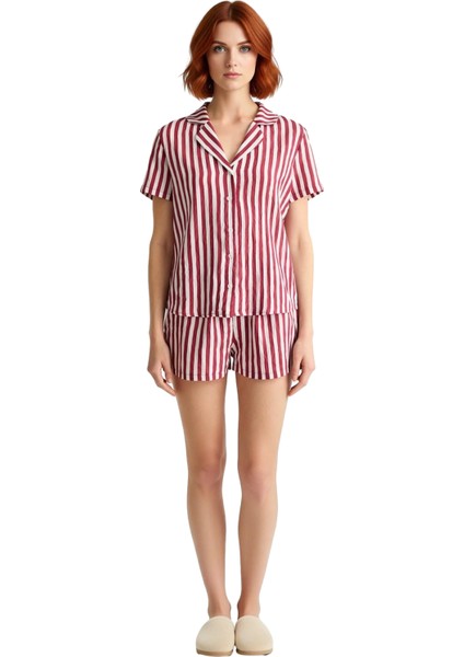 Kadın Çizgili Viskoz Polyester Pijama Takımı Fonksiyonel Dayanıklı Kaliteli Konforlu Rahat fiyatları