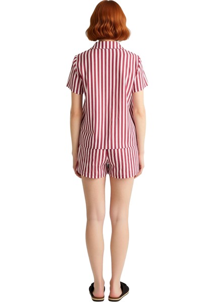 Kadın Çizgili Viskoz Polyester Pijama Takımı Fonksiyonel Dayanıklı Kaliteli Konforlu Rahat modelleri