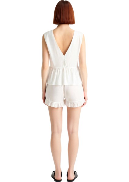 Kadın Viskon Fırfırlı Bağcıklı Pijama Takımı Fonksiyonel Dayanıklı Kaliteli Konforlu Rahat fırsatları