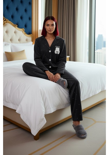 Kadın Kışlık Puantiyeli Polar Pijama Takımı Hayvan Figürlü Fonksiyonel Dayanıklı Kaliteli Şık fiyatları