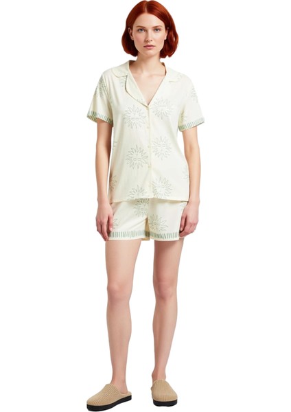 Kadın Güneş Desenli Viskon Gömlek ve Şort Pijama Takımı Fonksiyonel Dayanıklı Kaliteli Şık fırsatları