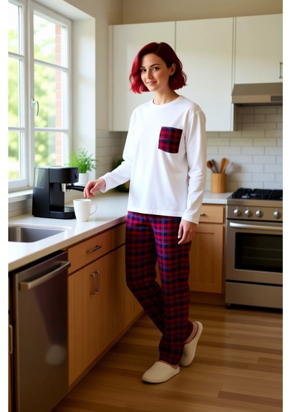 Erkek Ekose Cepli Uzun Kollu Pijama Takımı Fonksiyonel Dayanıklı Kaliteli Konforlu Estetik fiyatları