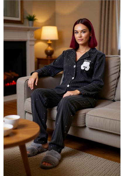 Kadın Kışlık Puantiyeli Polar Pijama Takımı Hayvan Figürlü Fonksiyonel Dayanıklı Kaliteli Şık indirimleri