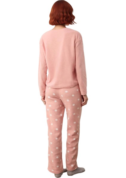 Kız Çocuk Puantiyeli Polar Pijama Takımı Sevimli Koala Baskılı Fonksiyonel Dayanıklı Rahat indirimleri