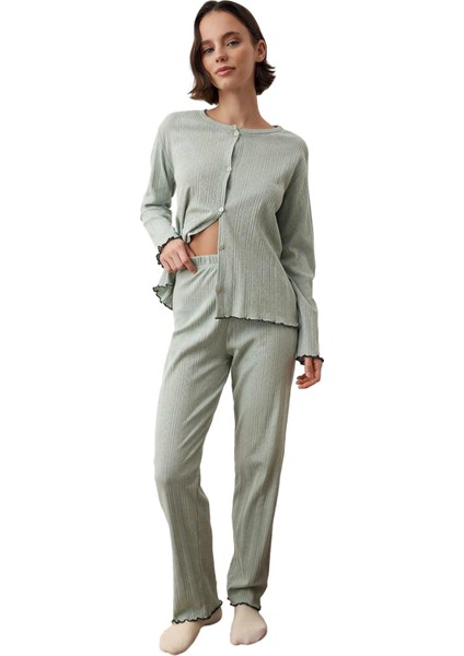 Kadın Fitilli Hırkalı Pijama Takımı Fonksiyonel Dayanıklı Kaliteli Konforlu Estetik Modern fırsatları