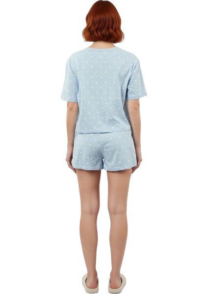 Kadın Puantiyeli Kalpli Pijama Takımı Fonksiyonel Dayanıklı Kaliteli Konforlu Estetik Spor fırsatları