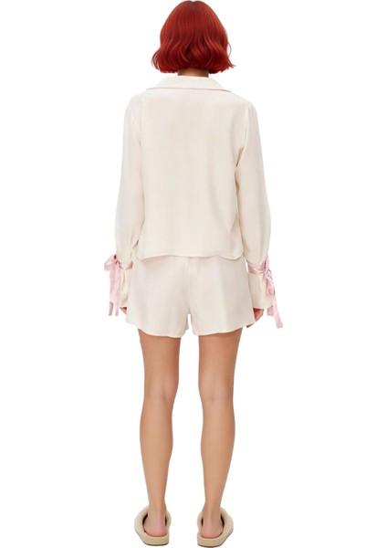 Kadın Viskon Pijama Takımı Fiyonklu Kurdele Detaylı Fonksiyonel Dayanıklı Kaliteli Estetik fırsatları