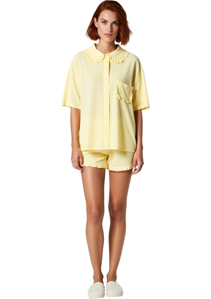 Kadın Viskon Dokuma Pijama Takımı Fırfırlı Detaylı Fonksiyonel Dayanıklı Kaliteli Konforlu fiyatları