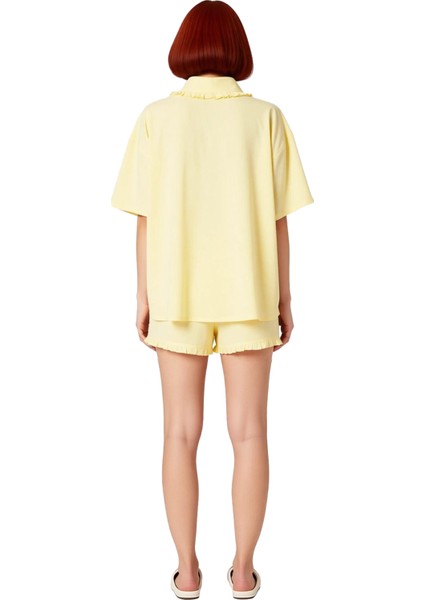 Kadın Viskon Dokuma Pijama Takımı Fırfırlı Detaylı Fonksiyonel Dayanıklı Kaliteli Konforlu modelleri