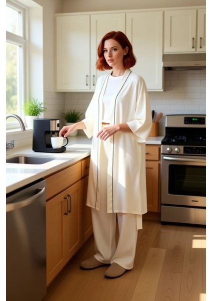 Kadın Viskon Biyeli Şal Yaka Sabahlık ve Pijama Altı Takımı Fonksiyonel Dayanıklı Kaliteli fiyatları