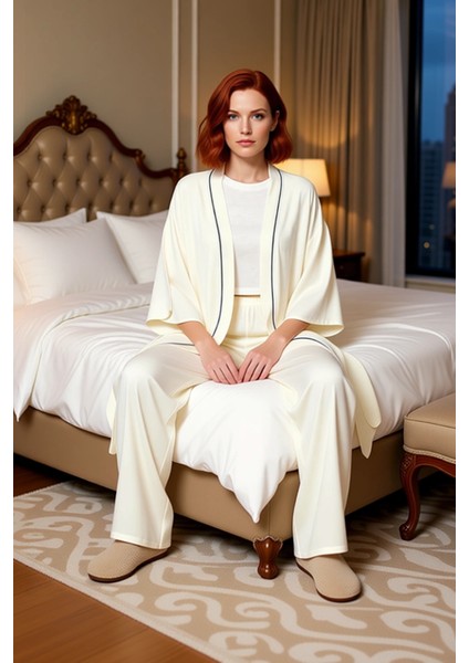 Kadın Viskon Biyeli Şal Yaka Sabahlık ve Pijama Altı Takımı Fonksiyonel Dayanıklı Kaliteli modelleri