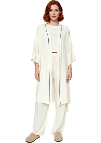 Kadın Viskon Biyeli Şal Yaka Sabahlık ve Pijama Altı Takımı Fonksiyonel Dayanıklı Kaliteli fırsatları