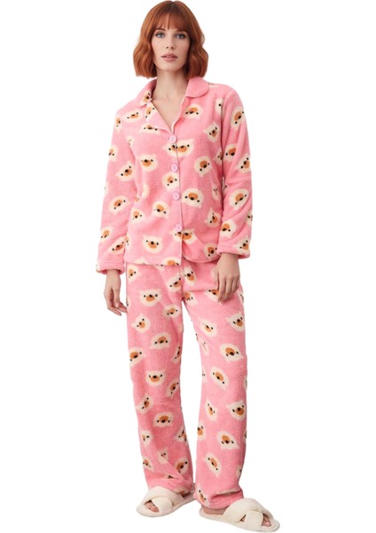 Kadın Ayıcık Desenli Wellsoft Pijama Takımı Fonksiyonel Dayanıklı Kaliteli Konforlu Modern fırsatları