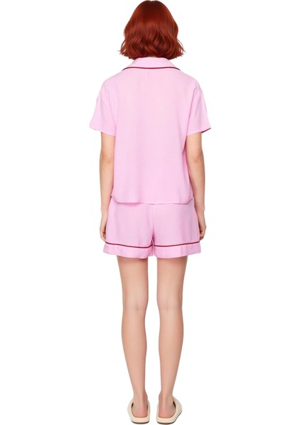 Kadın Viskon Pijama Takımı Gömlek ve Şort Biye Detaylı Fonksiyonel Dayanıklı Kaliteli Spor fırsatları