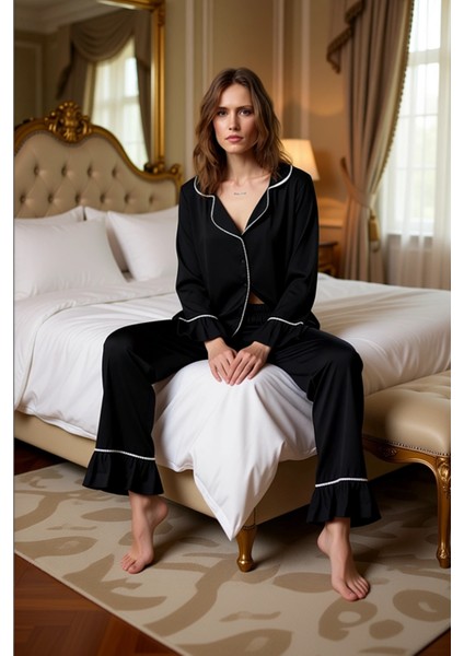 Kadın Viskon Dokuma Gömlek ve Pantolon Pijama Takımı Şık Detaylı Fonksiyonel Dayanıklı Spor modelleri