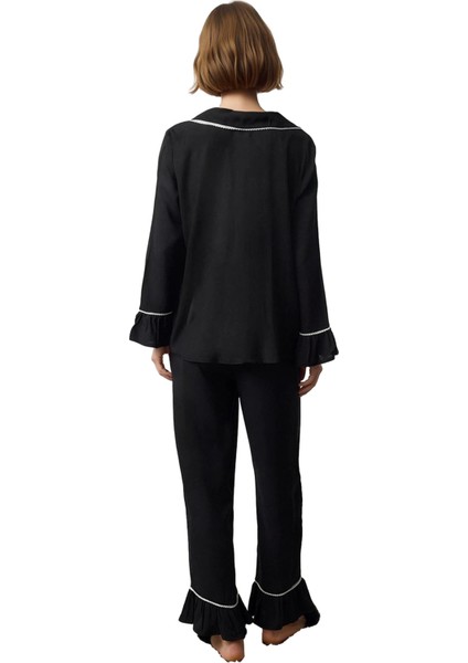 Kadın Viskon Dokuma Gömlek ve Pantolon Pijama Takımı Şık Detaylı Fonksiyonel Dayanıklı Spor indirimleri