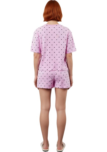 Kadın Puantiyeli Kalpli Pijama Takımı Fonksiyonel Dayanıklı Kaliteli Konforlu Estetik Spor fırsatları