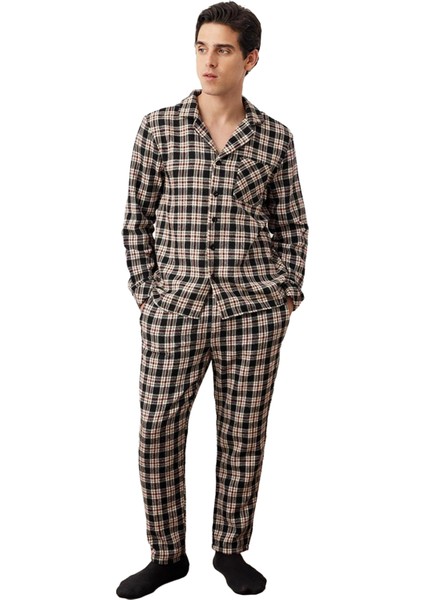 Erkek Flanel Ekose Pijama Gömlek ve Pantolon Seti Fonksiyonel Dayanıklı Kaliteli Konforlu Şık fiyatları