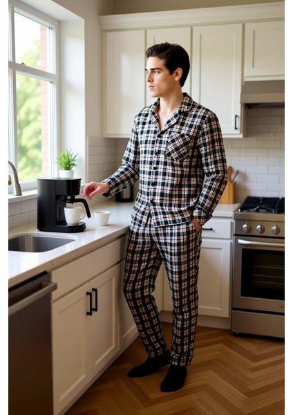 Erkek Flanel Ekose Pijama Gömlek ve Pantolon Seti Fonksiyonel Dayanıklı Kaliteli Konforlu Şık indirimleri