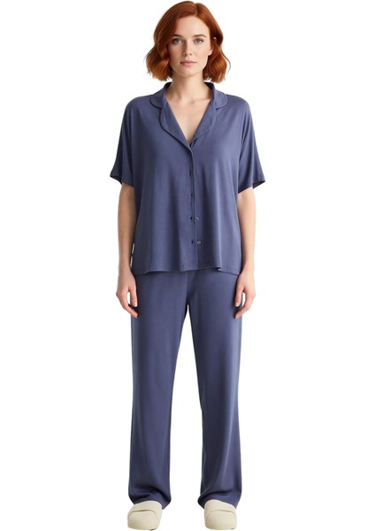 Kadın Rahat Kalıp Viskon Pijama Takımı Fonksiyonel Dayanıklı Kaliteli Konforlu Estetik Şık fiyatları