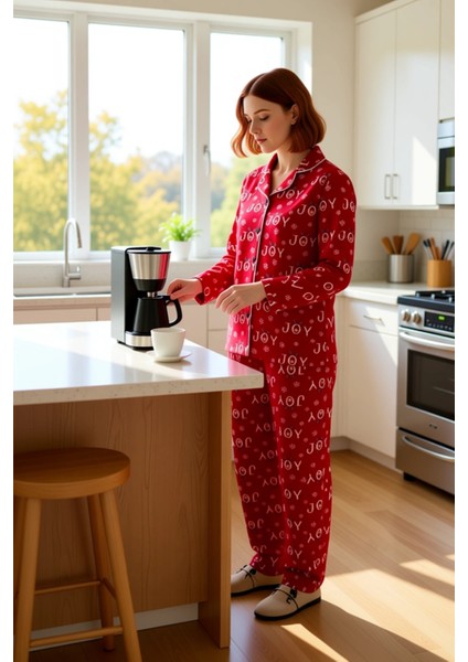 Kadin Kirmizi Hayvan Desenli Polar Pijama Takımı Fonksiyonel Dayanıklı Kaliteli Konforlu Şık fiyatları