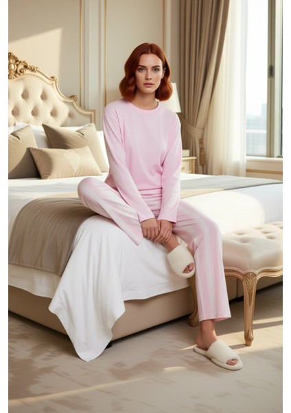 Kadın Kışlık Antrasit Çizgili Pamuklu Pijama Fonksiyonel Dayanıklı Kaliteli Konforlu Rahat fiyatları