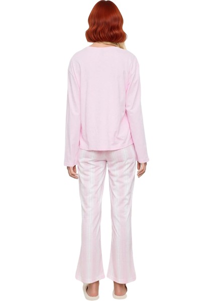 Kadın Kışlık Antrasit Çizgili Pamuklu Pijama Fonksiyonel Dayanıklı Kaliteli Konforlu Rahat fırsatları