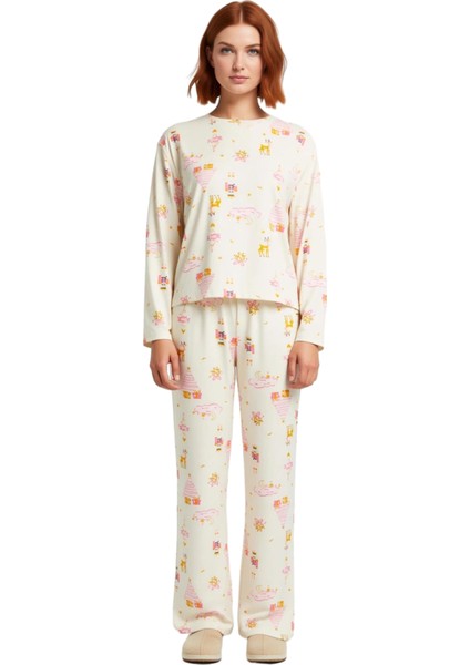 Kadin Yılbaşı Temali Ozel Dikim Pijama Takımı Fonksiyonel Dayanıklı Kaliteli Konforlu Spor fırsatları