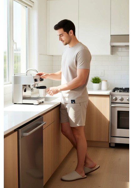 Erkek Waffle Örme Bisiklet Yaka Kısa Kollu Pijama Takımı Fonksiyonel Dayanıklı Kaliteli Şık fiyatları