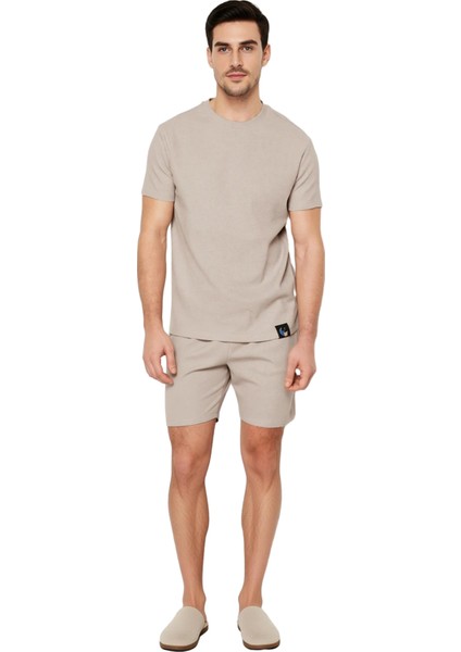 Erkek Waffle Örme Bisiklet Yaka Kısa Kollu Pijama Takımı Fonksiyonel Dayanıklı Kaliteli Şık fırsatları