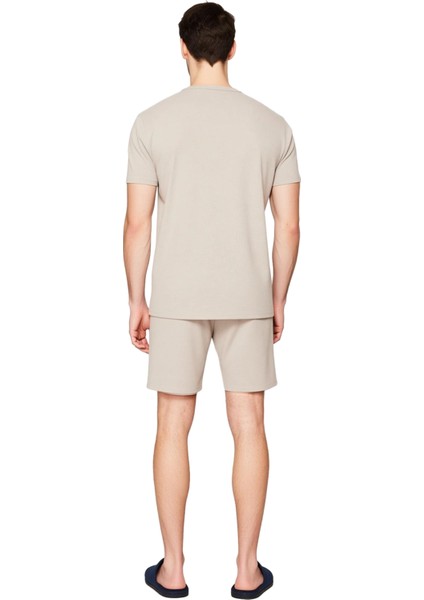 Erkek Waffle Örme Bisiklet Yaka Kısa Kollu Pijama Takımı Fonksiyonel Dayanıklı Kaliteli Şık indirimleri