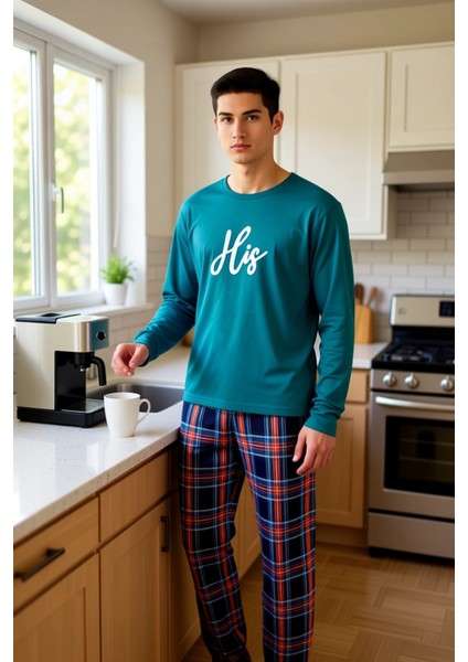 Erkek Antrasit Bisiklet Yaka Ekose Desenli Pijama Takımı Fonksiyonel Dayanıklı Kaliteli Şık fiyatları