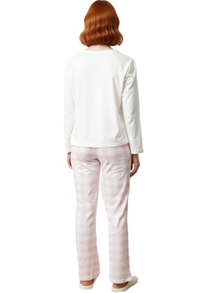 Kadın Ayıcıklı Baskılı Ekose Pijama Takımı Fonksiyonel Dayanıklı Kaliteli Konforlu Estetik indirimleri
