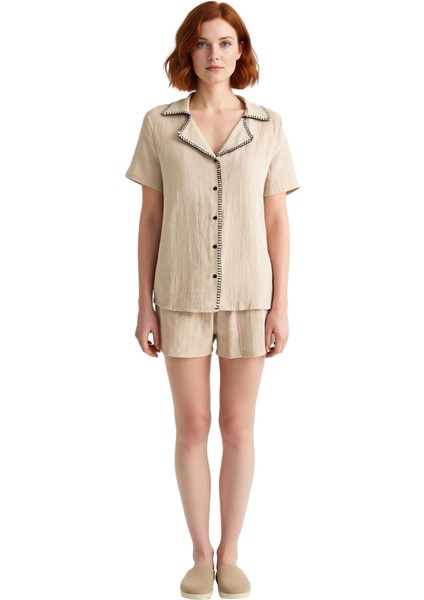 Kadın Müslin Pijama Takımı Gömlek Şort Karyoka Dikişli Fonksiyonel Dayanıklı Kaliteli Spor modelleri