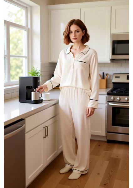 Kadın Viskon Dokuma Pijama Takımı Şık Ev Giyim Fonksiyonel Dayanıklı Kaliteli Konforlu Spor fiyatları