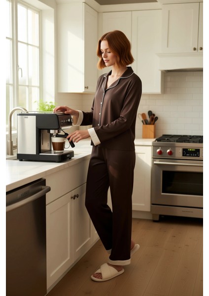 Kadın Viskon Pijama Takımı Gömlek ve Pantolon Fonksiyonel Dayanıklı Kaliteli Konforlu Spor